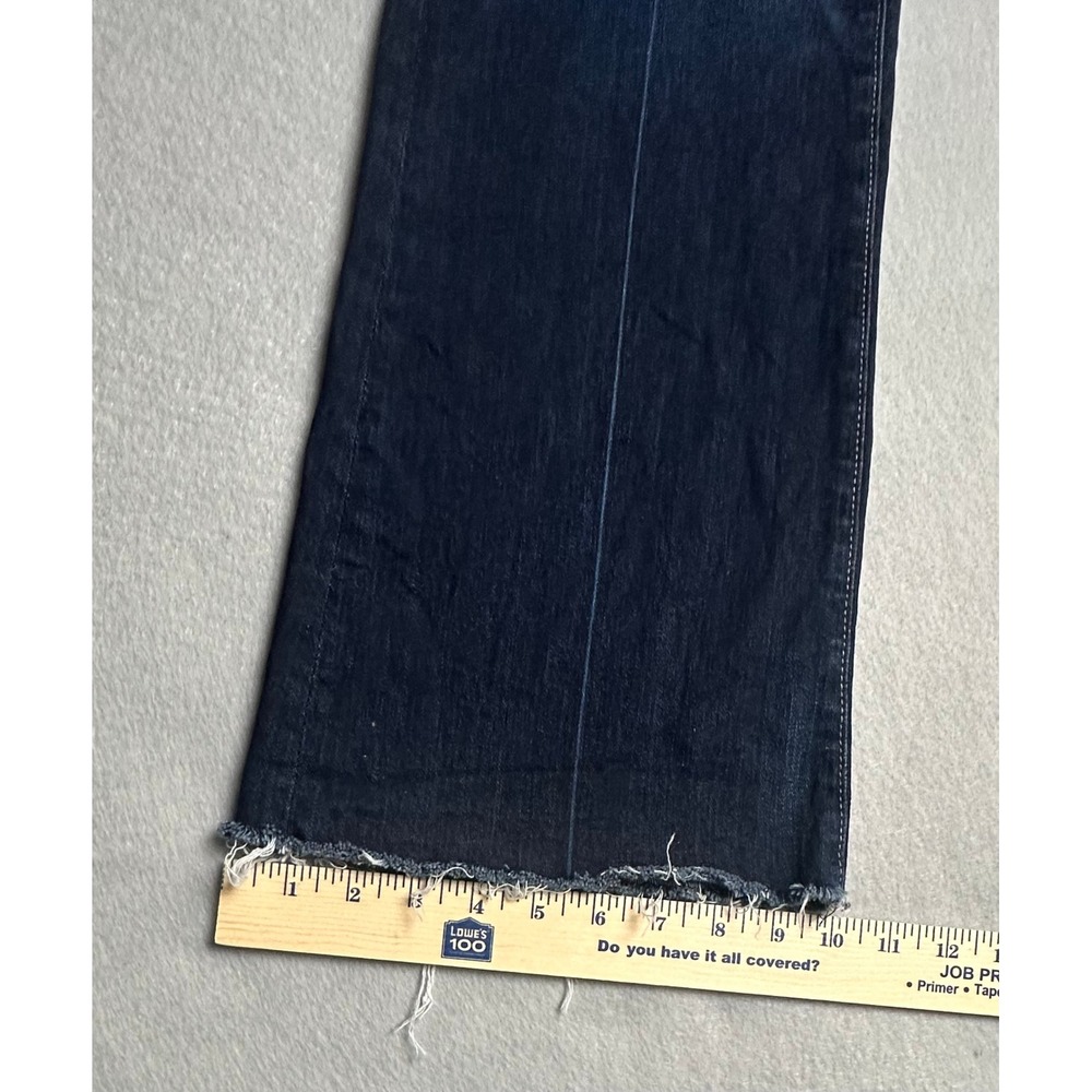 AG Adriano Goldschmied Farrah Boot Jeans 31 High Rise Dark Wash Raw Hem Flare - Picture 7 of 8